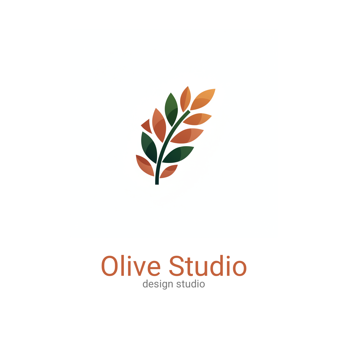 לוגו AI - Olive Studio (מודרני, אדמה)